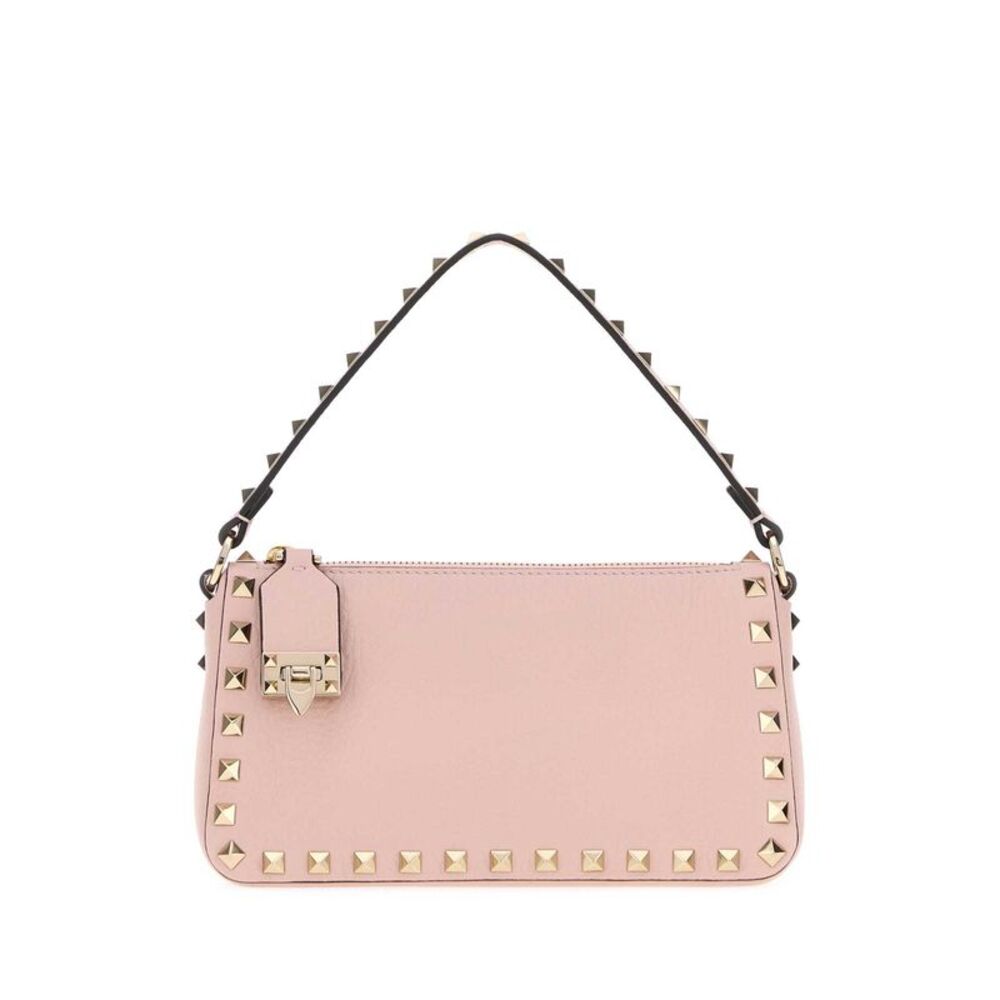 Valentino Garavani Women Pastel Pink Leather Small Rockstud Handbag